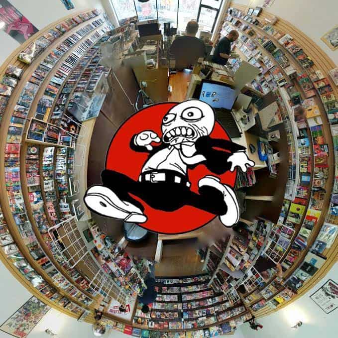 birds eye view of Velocity Comics