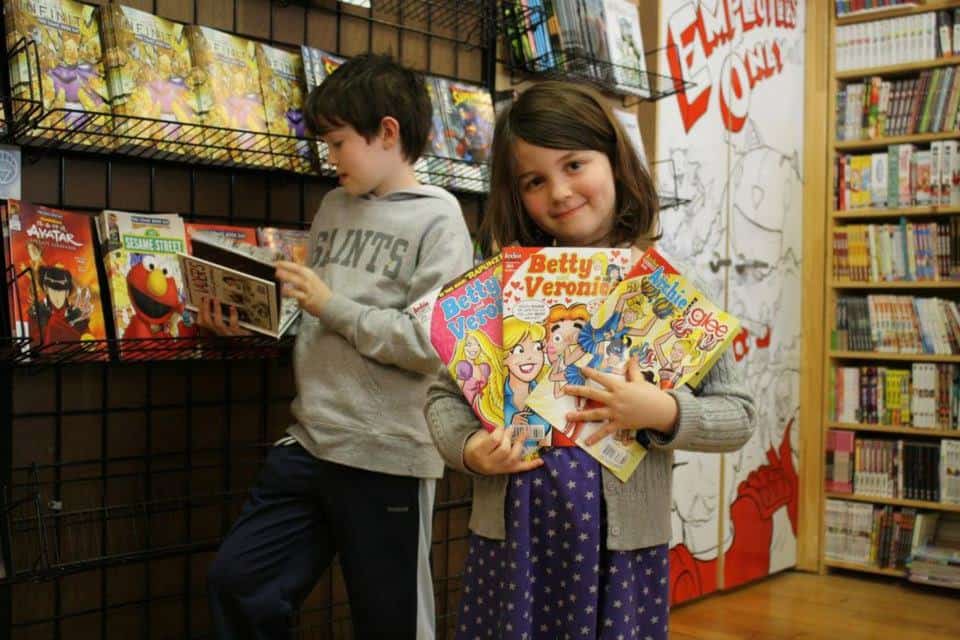 kid with comics