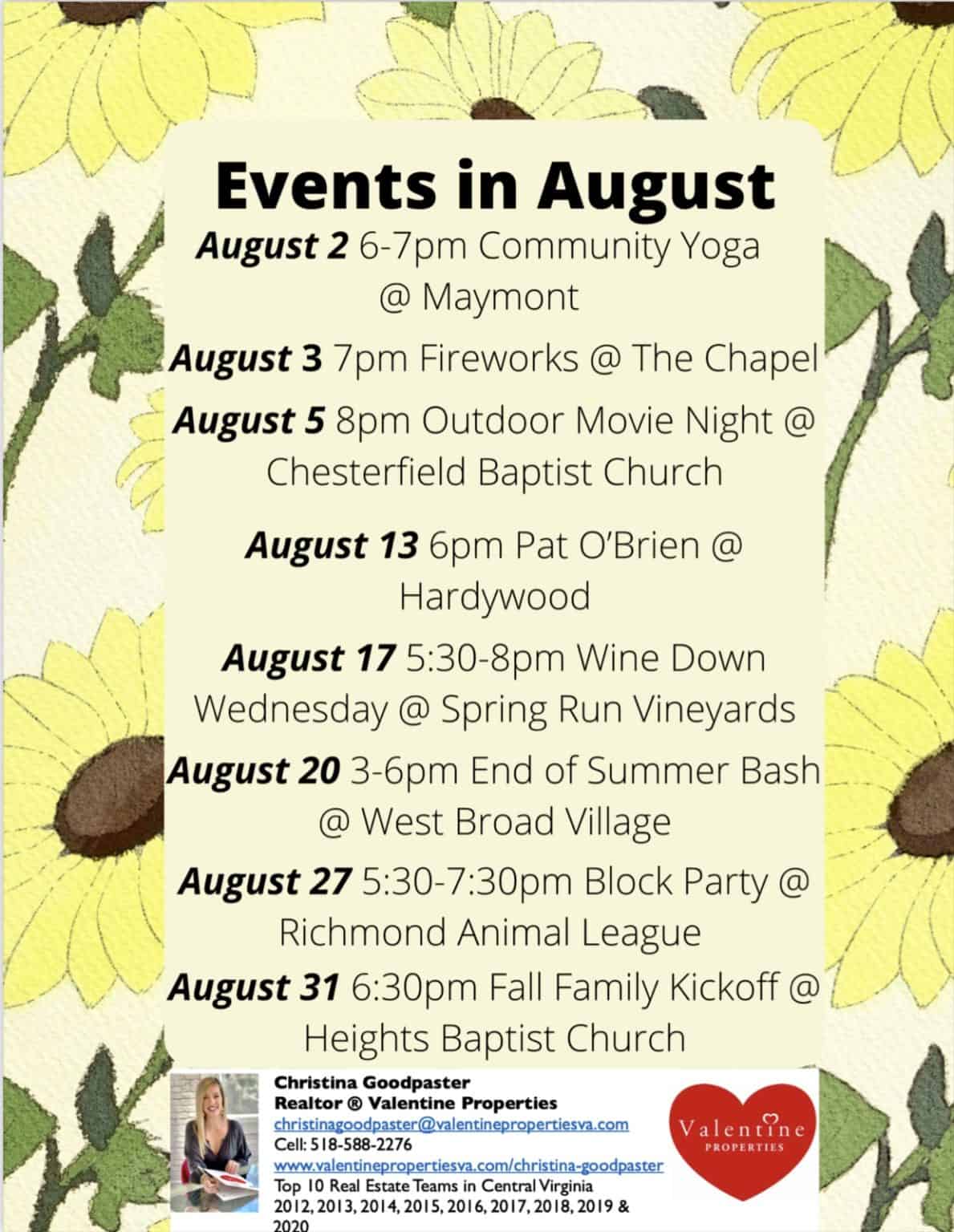 Fun events in August around Richmond – concerts and more! - Enjoying ...