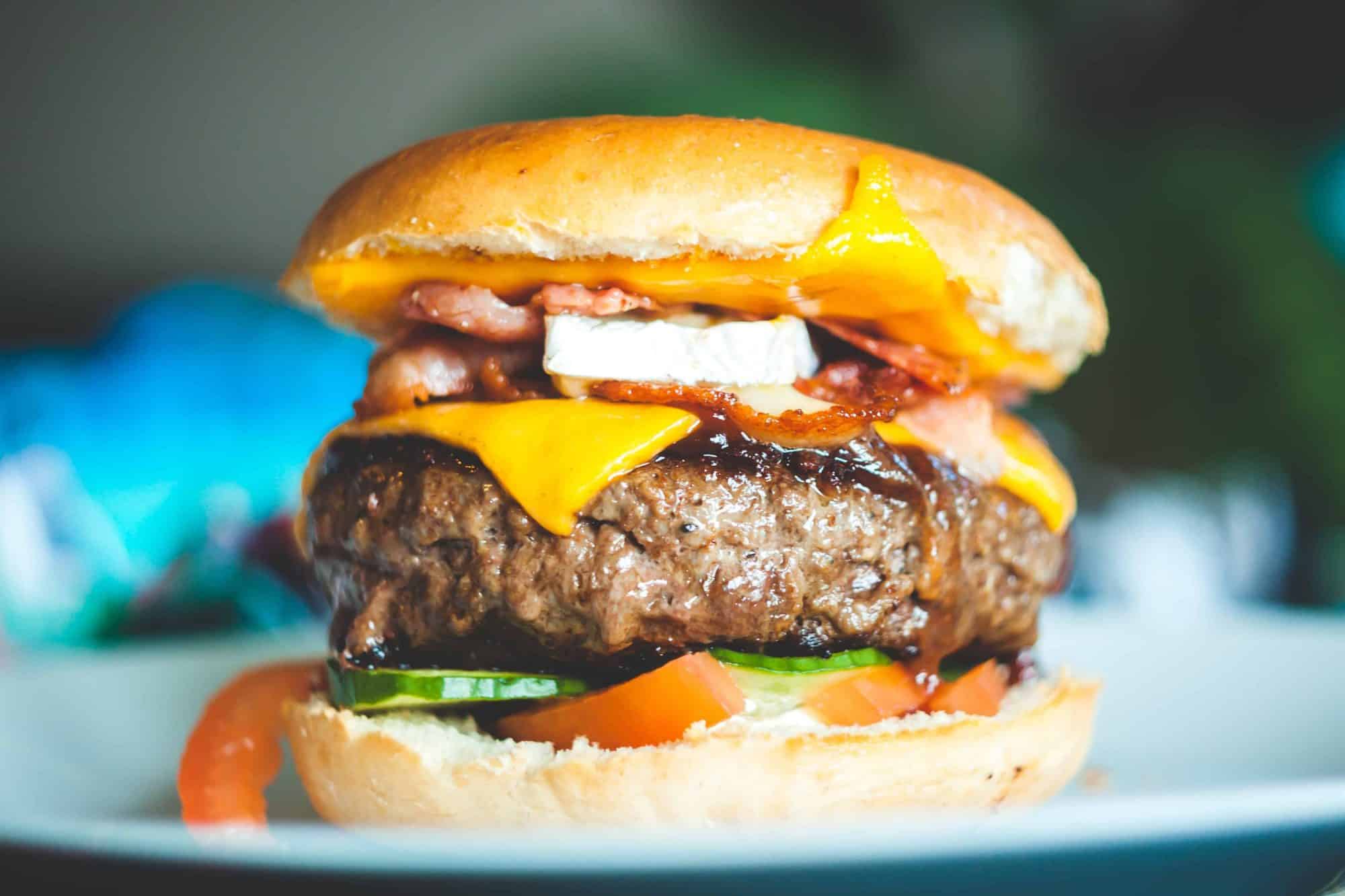 Cheeseburger on a plate